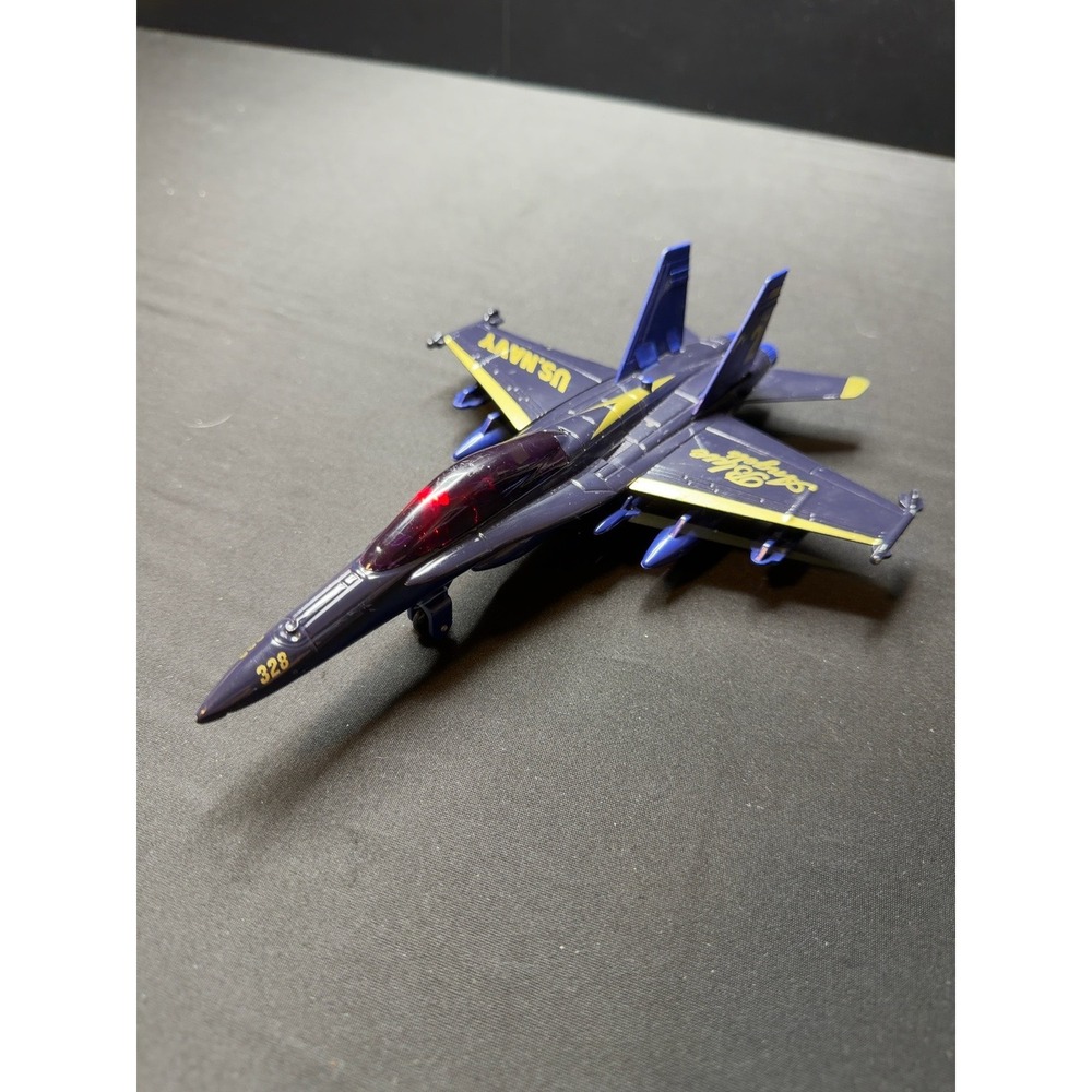 Blue Angels US Navy F/A-18 Diecast Jet 9" Pull Back Light Sound #2 AF85-328